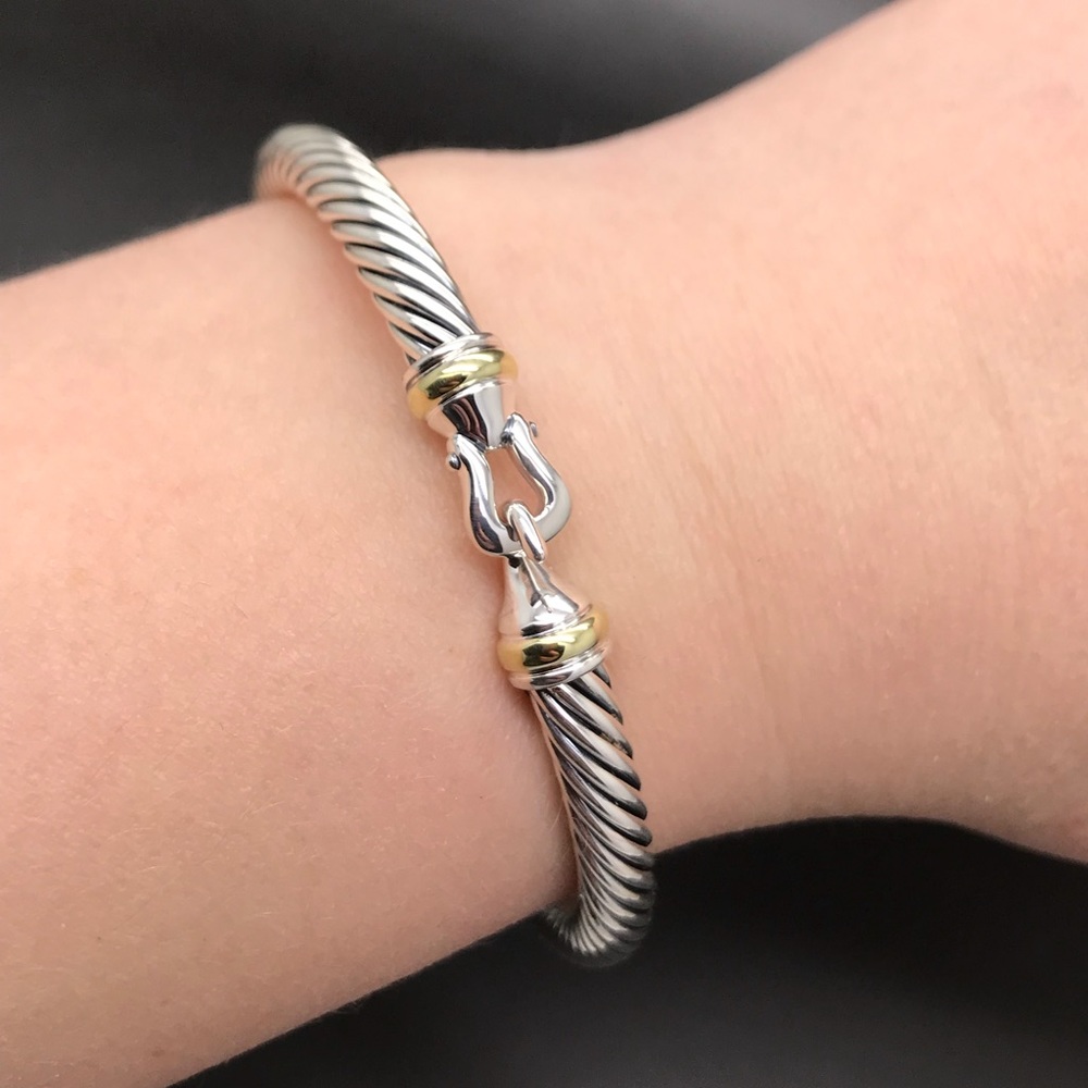 DY Silver and Gold 5mm Buckle Bracelet